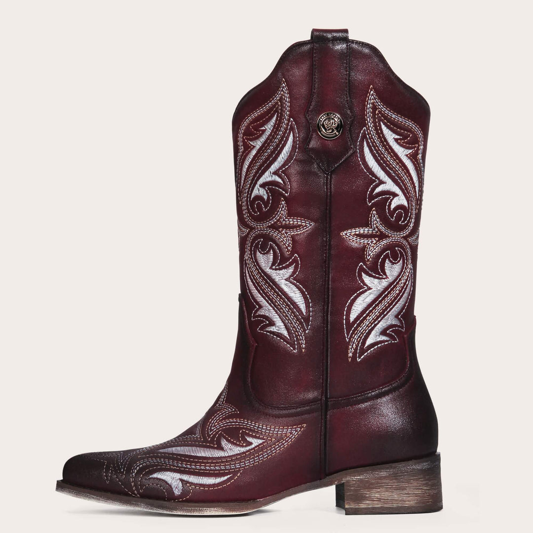 rose gentle the beatrice burgundy cowboy boots